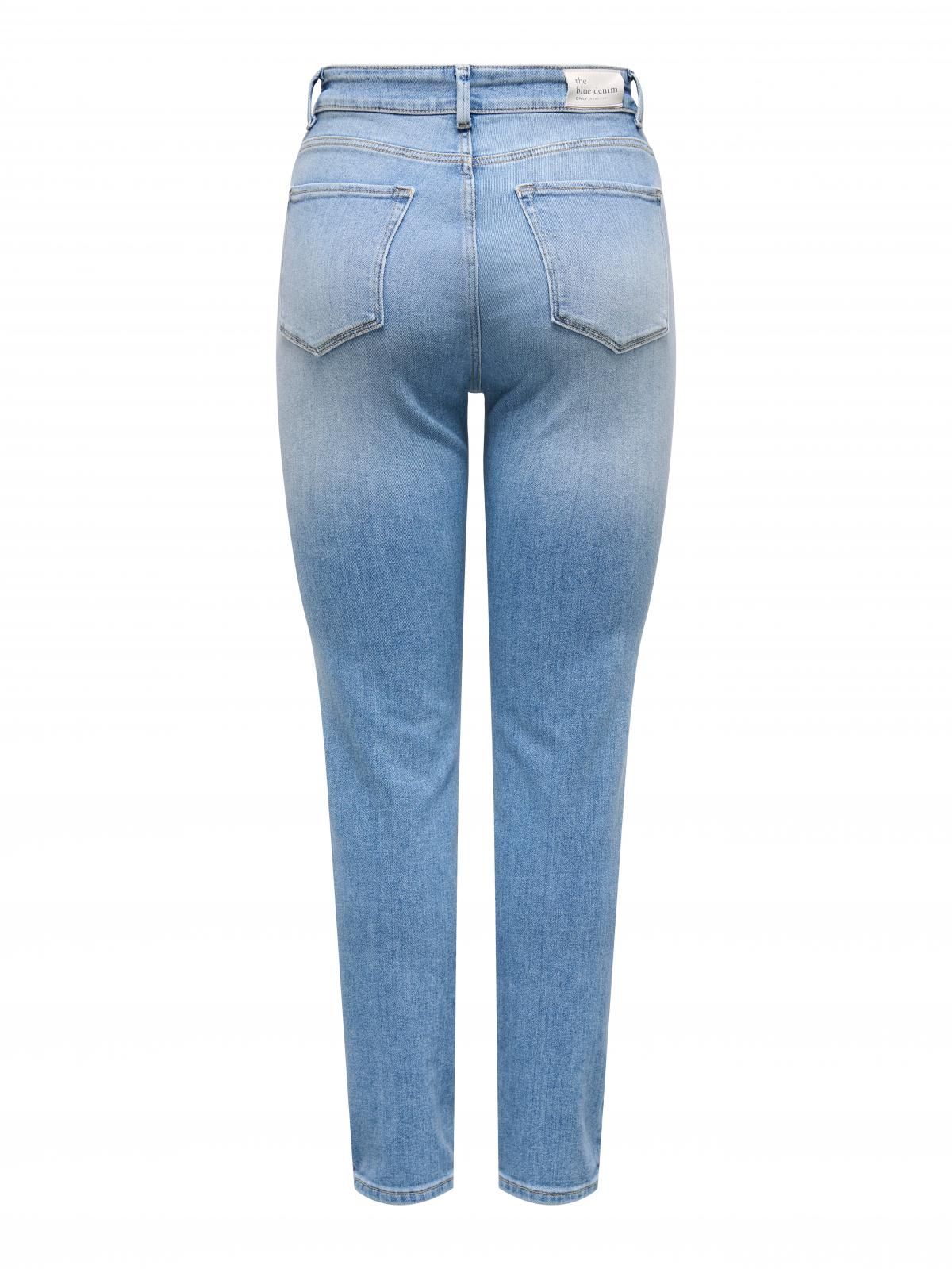 온리 하이웨이스트 스트레이트핏 데님 청바지 15339471_2116 BLUE / LIGHT BLUE DENIM - 상세 이미지 4