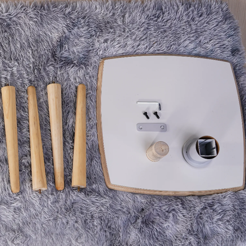 철제수납 원목다리 3단 상판 회전 좌식 소파 사각 거실테이블 화이트아이보리