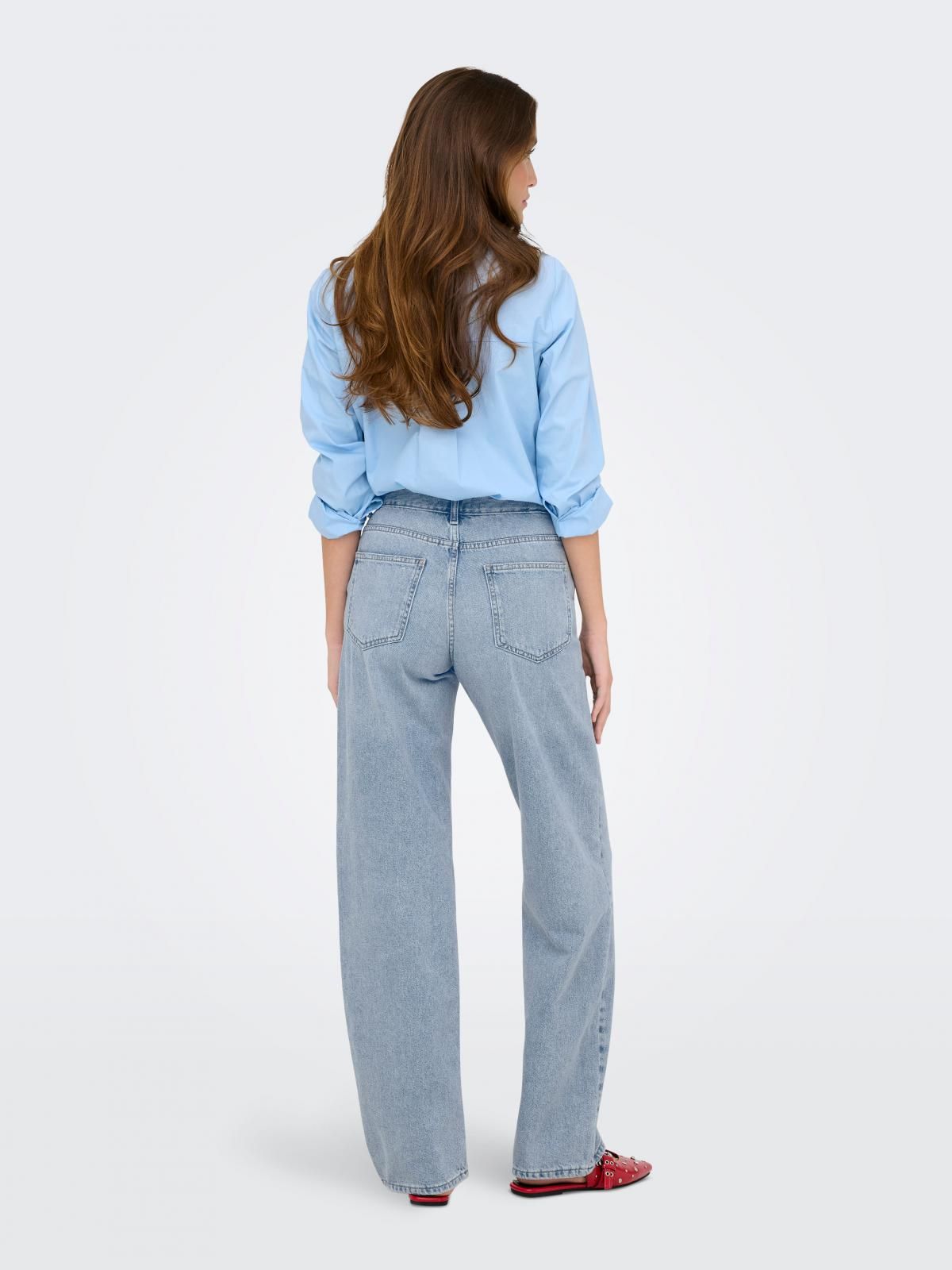 온리 데님 미드웨이스트 스트레이트핏 청바지 15337154_2116 BLUE / LIGHT BLUE DENIM - 상세 이미지 2