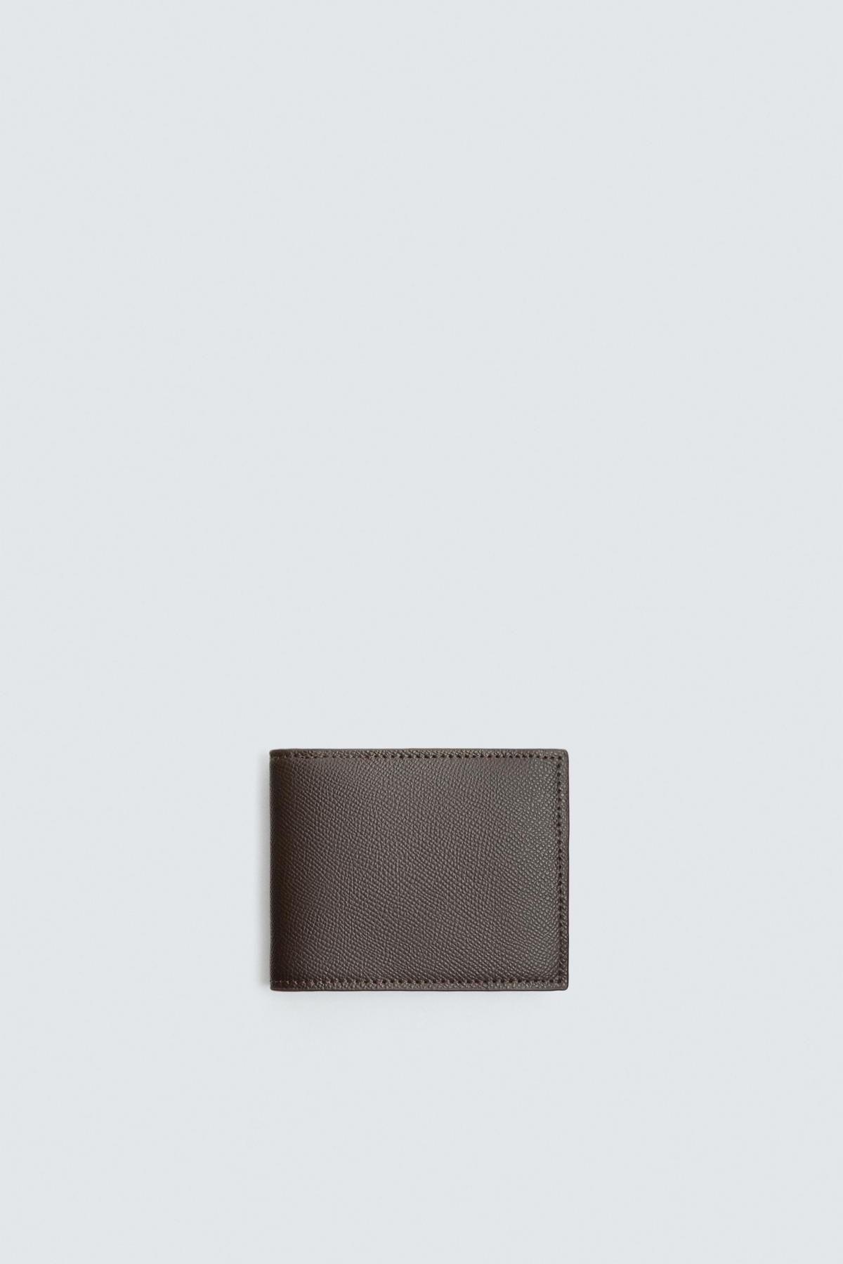 자라 텍스처 미니멀 반지갑 3805/520 BROWN - 상품 이미지