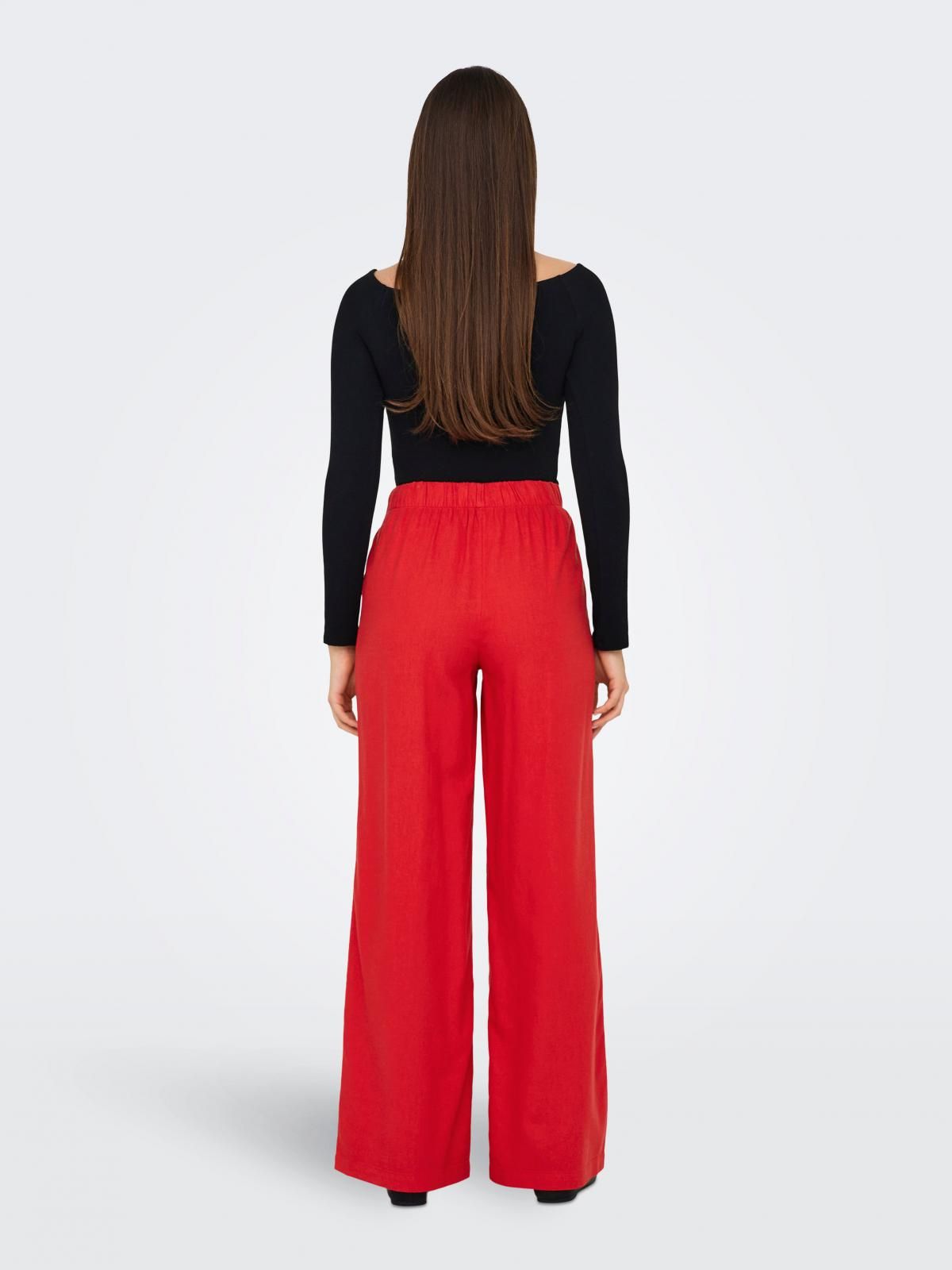 온리 트렌디 레드 루즈핏 와이드 팬츠 15291807_767 RED / MARS RED - 상세 이미지 2
