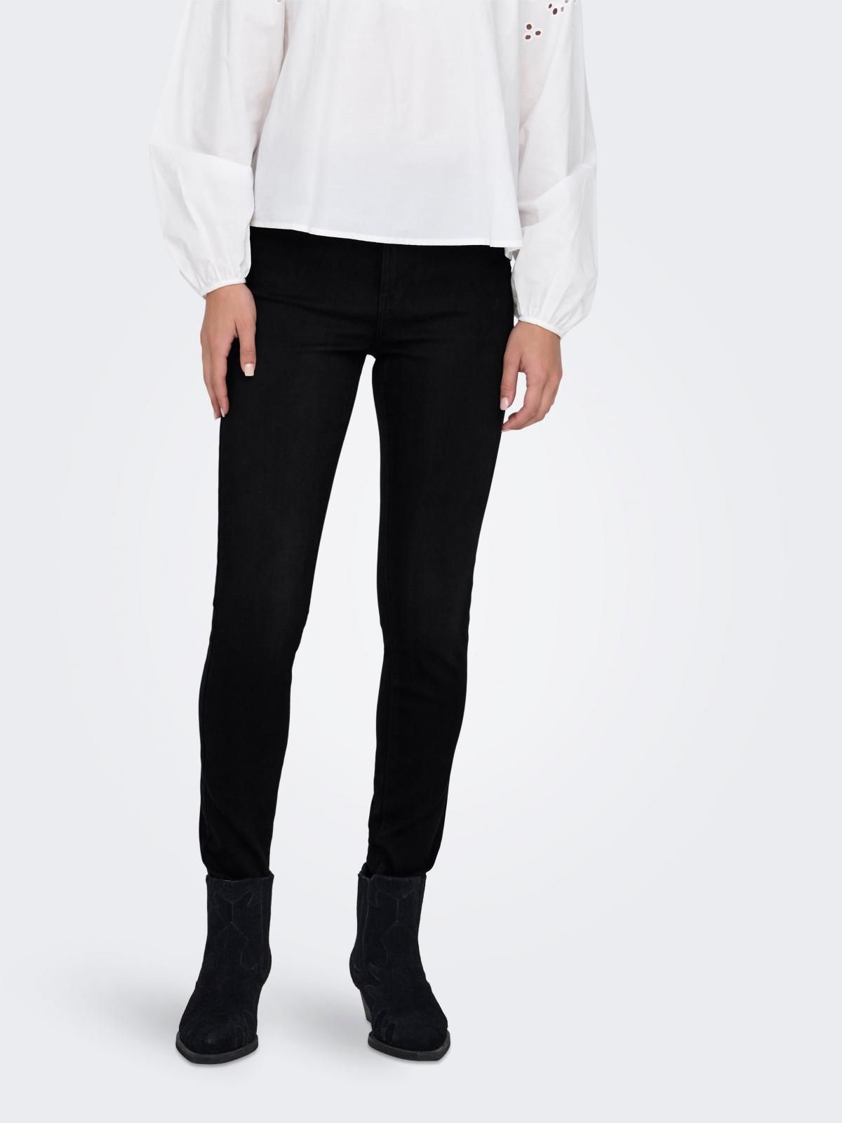 온리 하이웨이스트 스키니핏 데님 블랙 스키니 청바지 15324717_2161 BLACK / BLACK - 상품 이미지