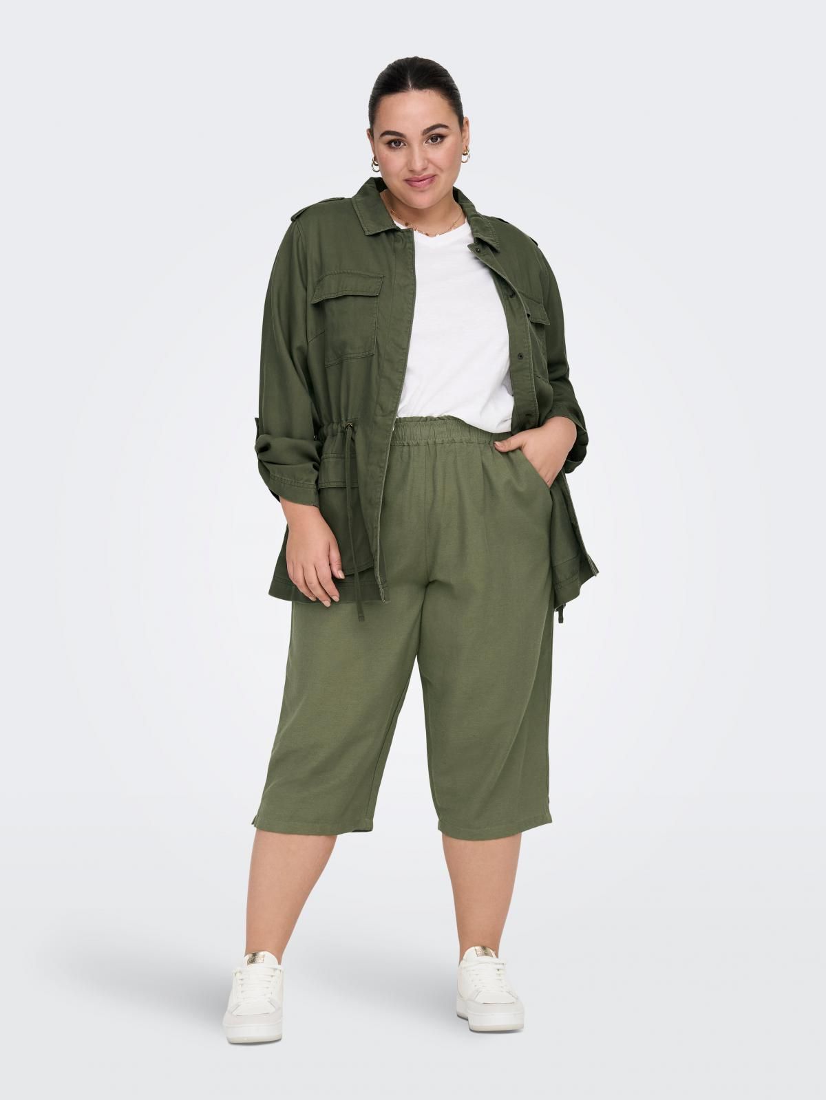 온리 테크니컬 와이드핏 밴딩 하프 팬츠 15293683_4263 GREEN / KALAMATA - 상세 이미지 5