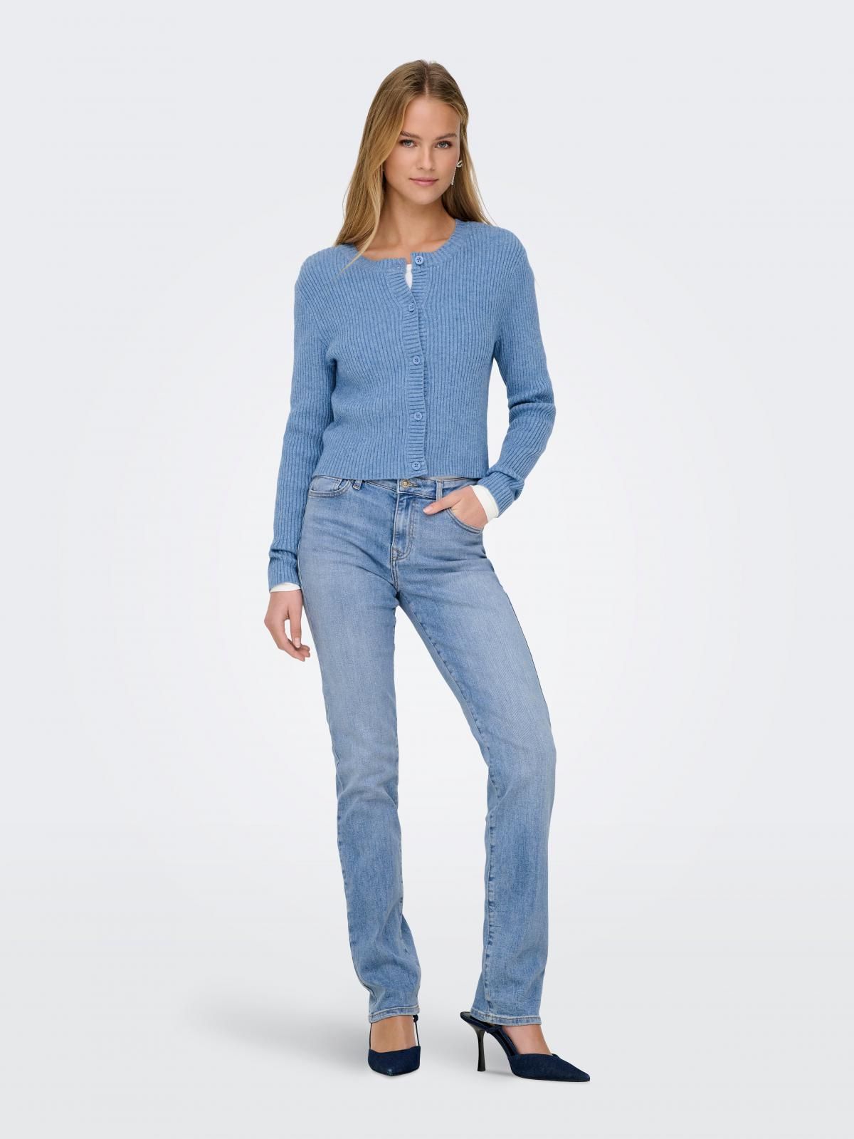 온리 미드웨이스트 슬림핏 스트레이트 청바지 15335171_2116 BLUE / LIGHT BLUE DENIM - 상세 이미지 5