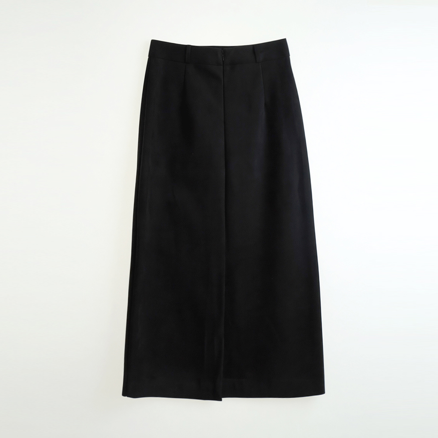 소프트 스웨이드 스트레이트 슬릿 맥시 롱 스커트 (BLACK 2 SIZE) - 상세 이미지 2