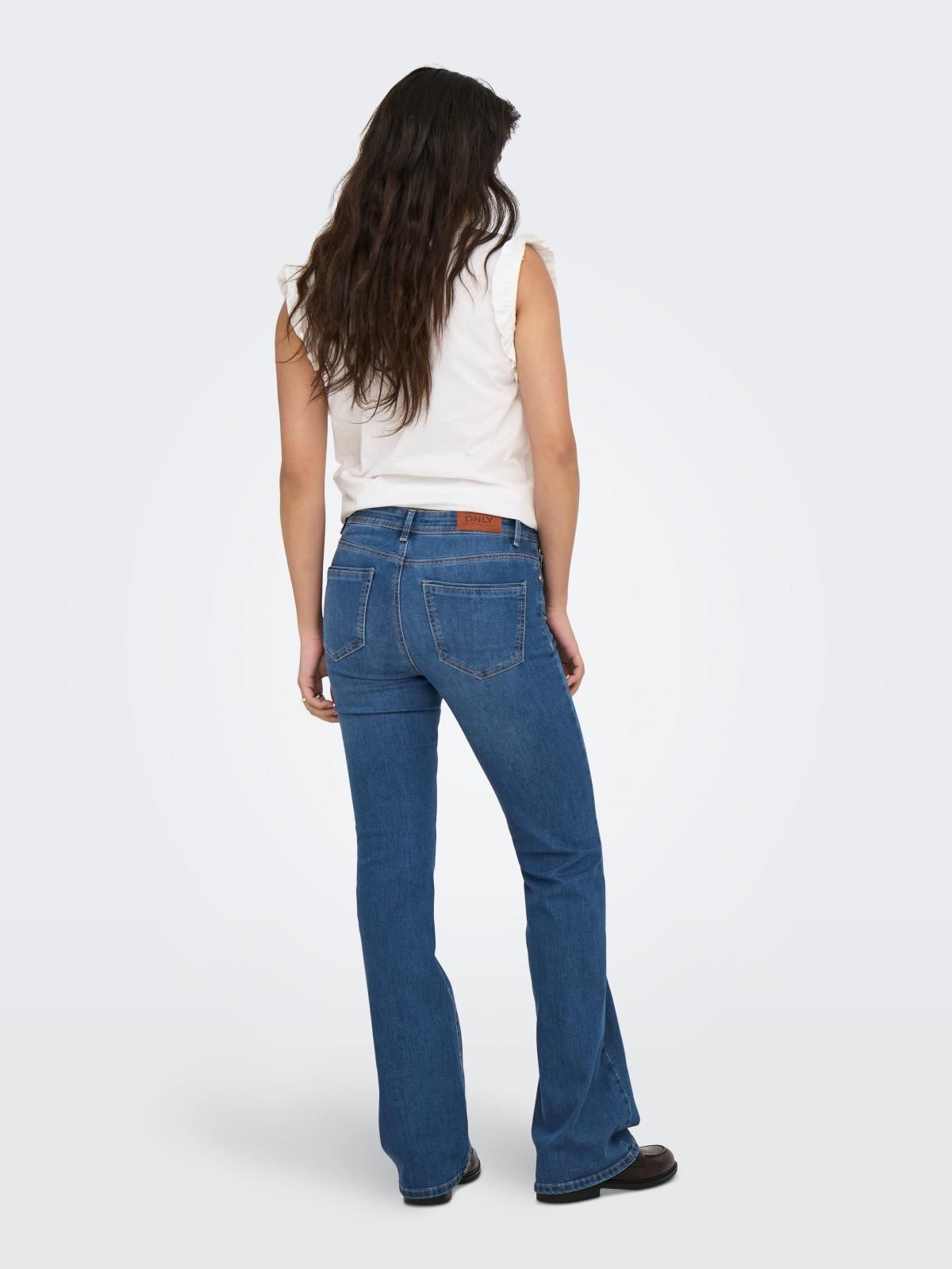 온리 테크니컬 미드웨이스트 플레어핏 청바지 15318586_2115 BLUE / MEDIUM BLUE DENIM - 상세 이미지 2
