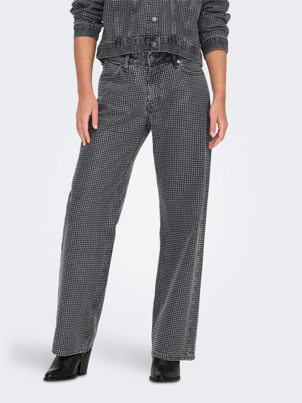온리 트렌디 와이드핏 데님 진 15332568_3601 GREY / GREY DENIM - 상품 이미지