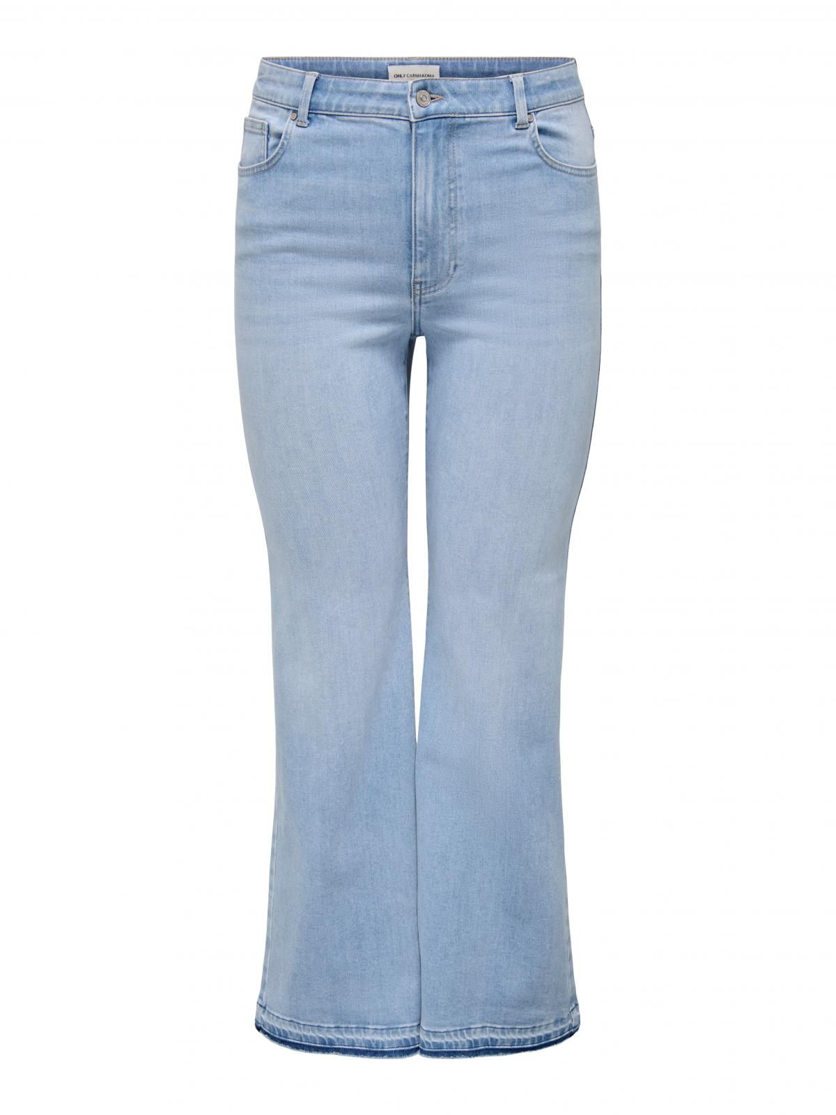 온리 플러스사이즈 플레어핏 데님 팬츠 15343475_2116 BLUE / LIGHT BLUE DENIM - 상세 이미지 3