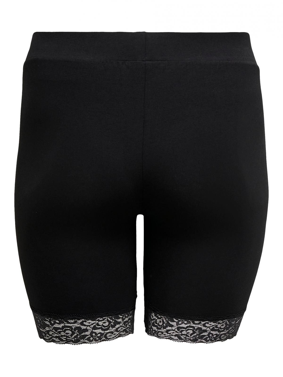 온리 플러스사이즈 슬림핏 레이스 쇼츠 15176215_2161 BLACK / BLACK - 상세 이미지 4