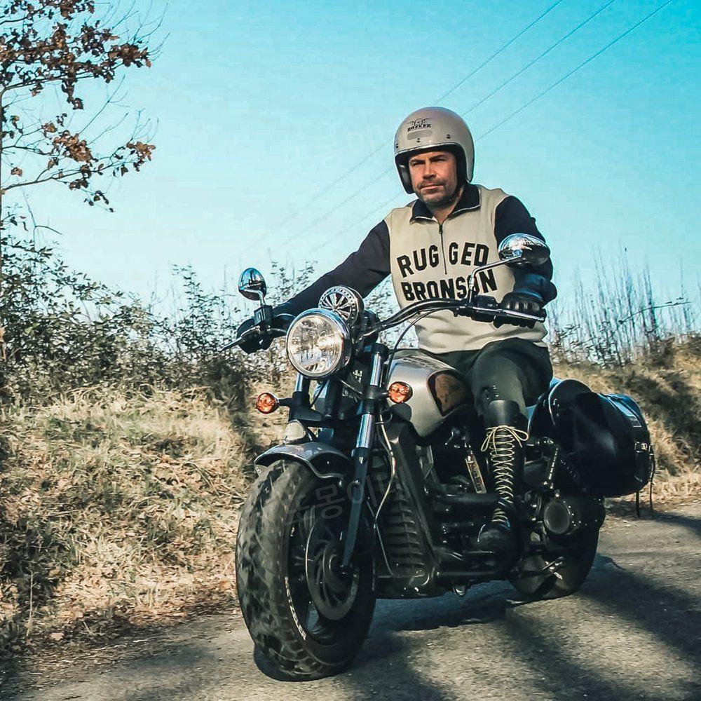 브론슨 BRONSON 헤비 스웨트 셔츠 빈티지 하이칼라 컬러 블록 아메리칸 코튼 터틀 지퍼 오프 화이트 S - 상세 이미지 4