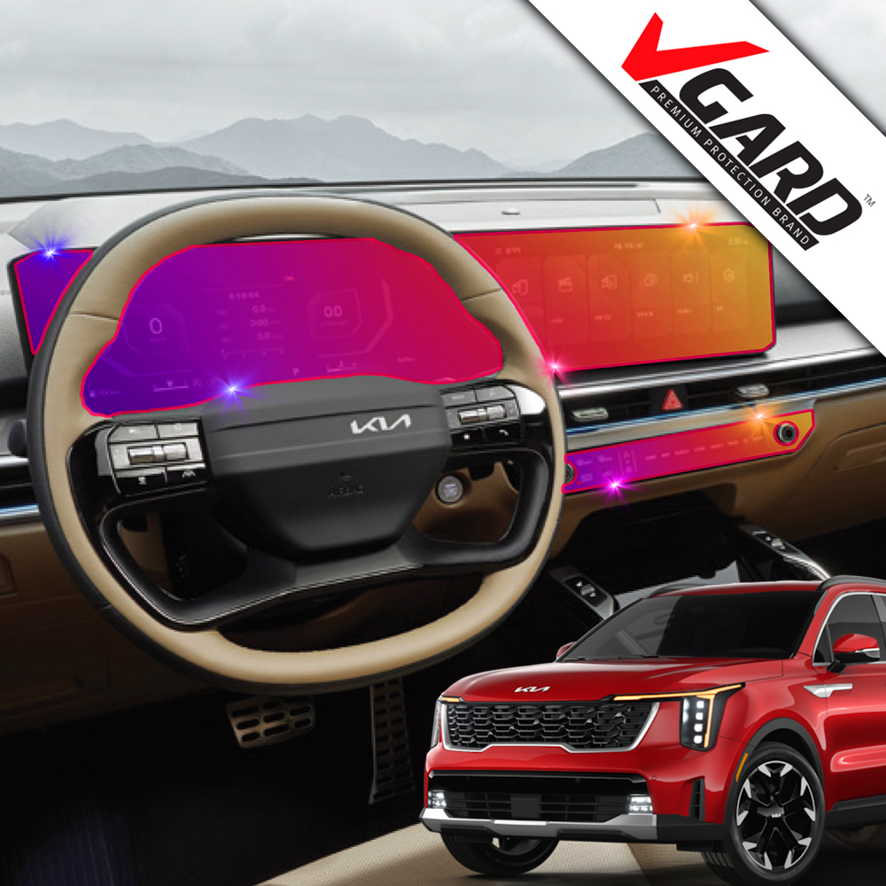 쏘렌토 MQ4 페이스리프트 내비게이션 디스플레이 지문방지 보호필름 브이가드 제품 이미지