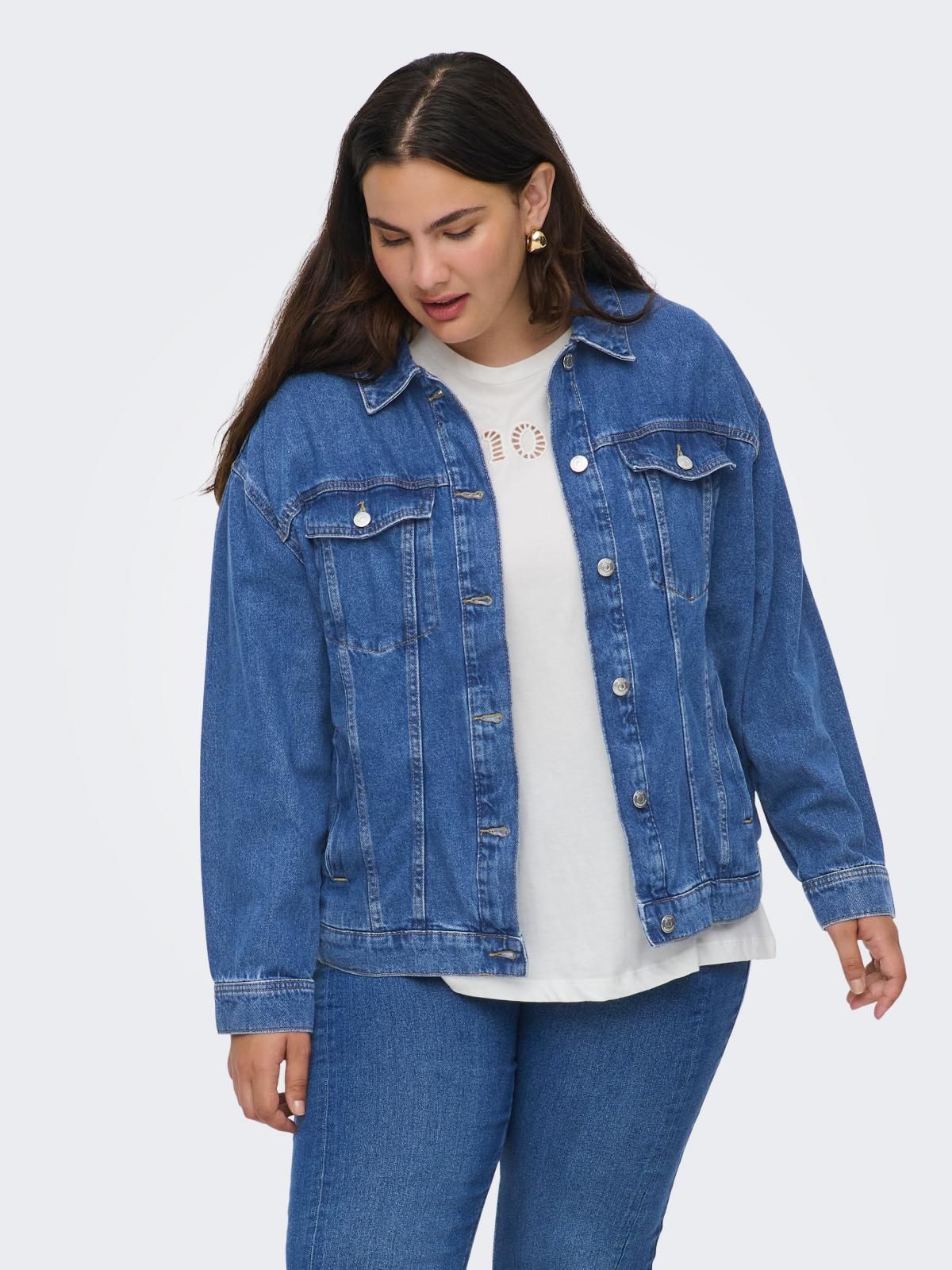 온리 오버핏 데님 재킷 15349873_2114 BLUE / DARK BLUE DENIM - 상품 이미지