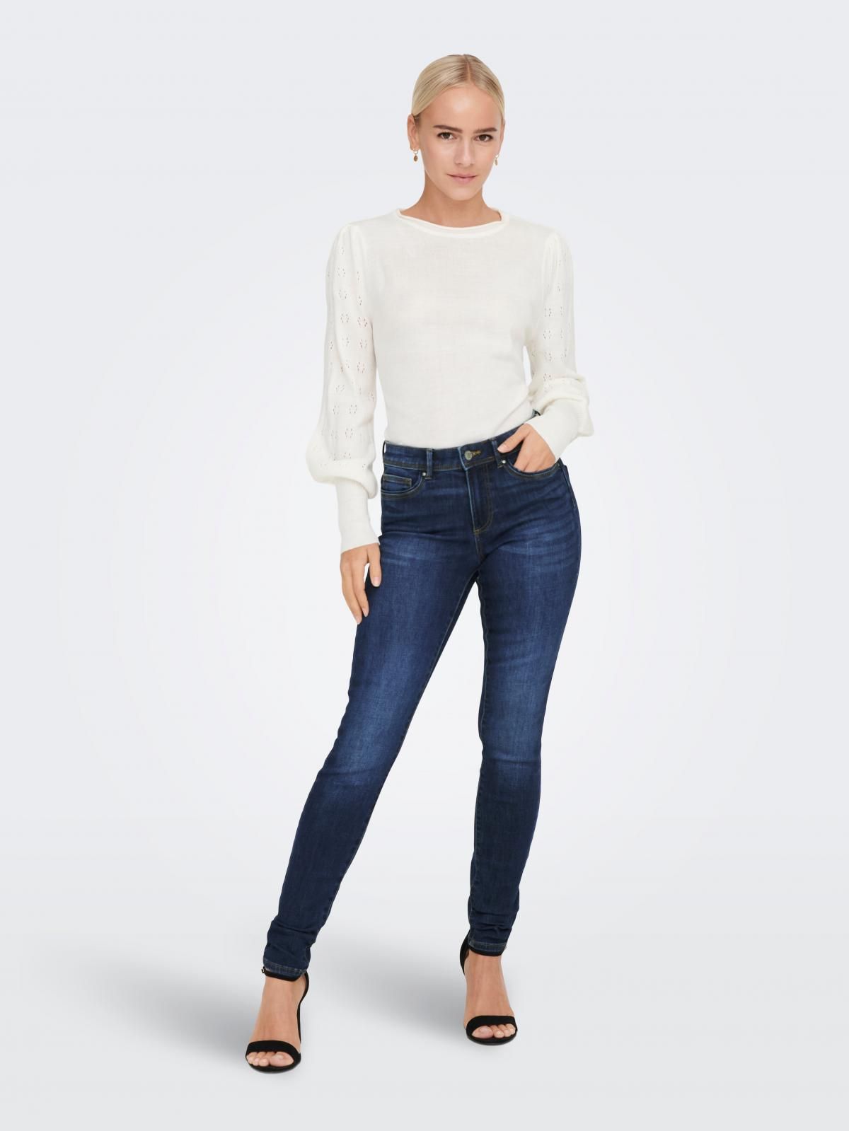 온리 데님 미드웨이스트 스키니핏 청바지 15272480_2114 BLUE / DARK BLUE DENIM - 상세 이미지 5