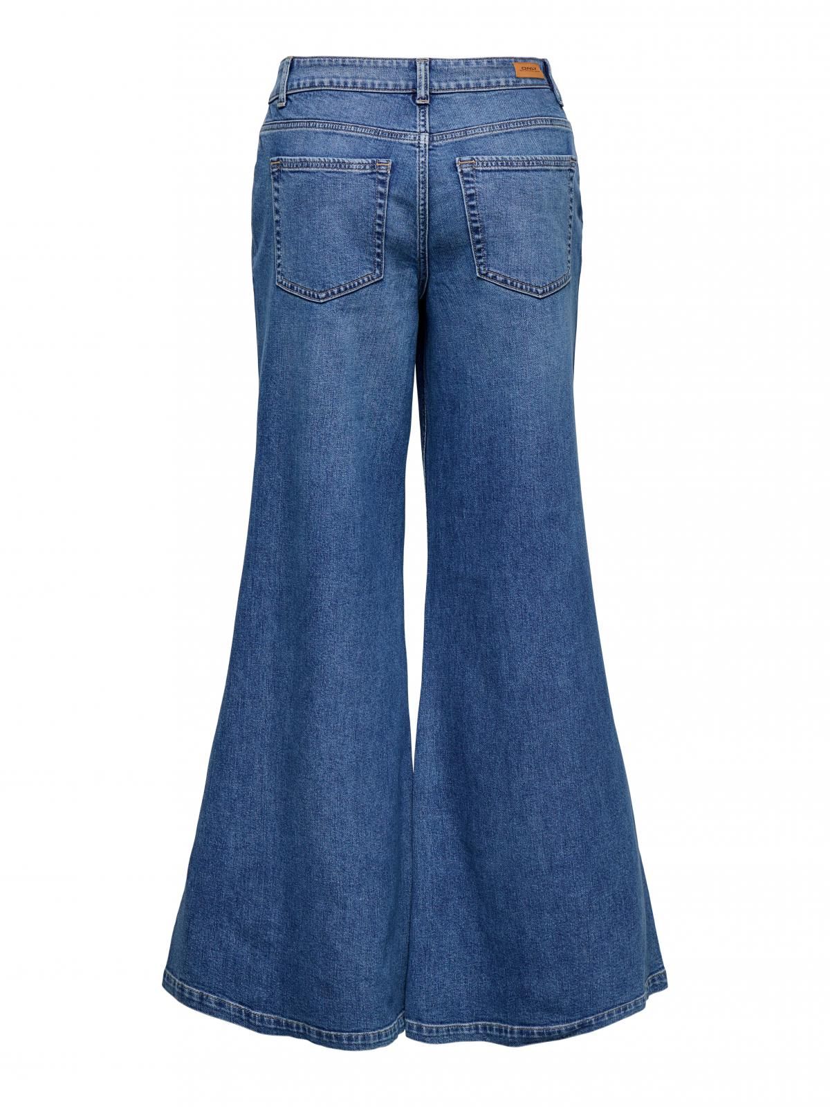 온리 트렌디 미드웨이스트 와이드핏 청바지 15357951_2114 BLUE / DARK BLUE DENIM - 상세 이미지 4