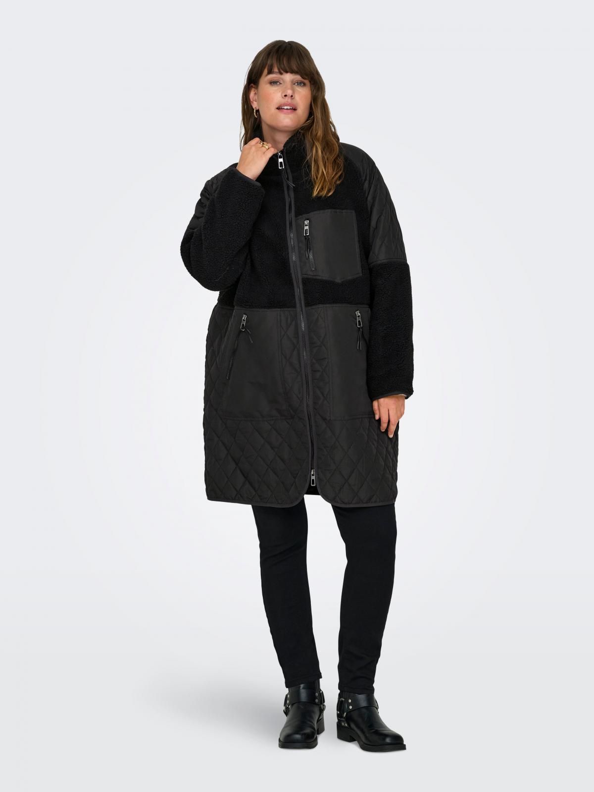 온리 테크니컬 퀼팅 하이넥 라이트 재킷 15336706_2161 BLACK / BLACK - 상품 이미지