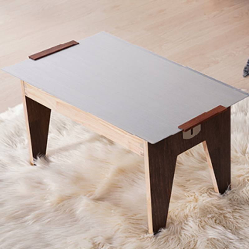 지비노 접이식 이동식 티테이블 블랙월넛