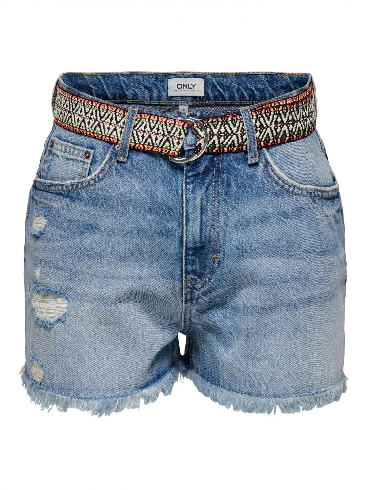 온리 하이웨이스트 데님 숏팬츠 15339150_2115 BLUE / MEDIUM BLUE DENIM - 상세 이미지 3