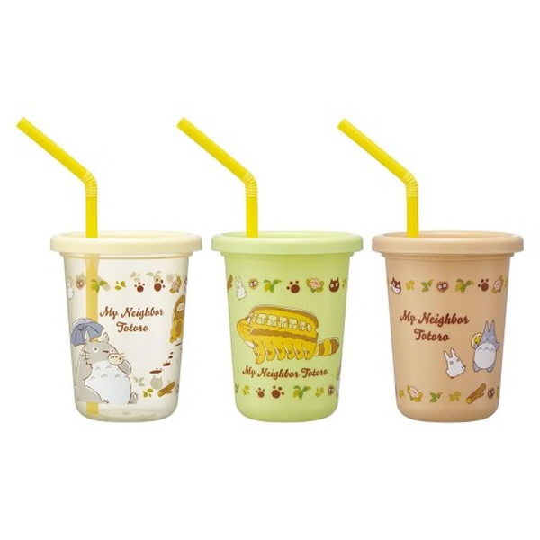토토로 고양이버스 스트로우 빨대물컵 3p세트 230ml - 상품 이미지