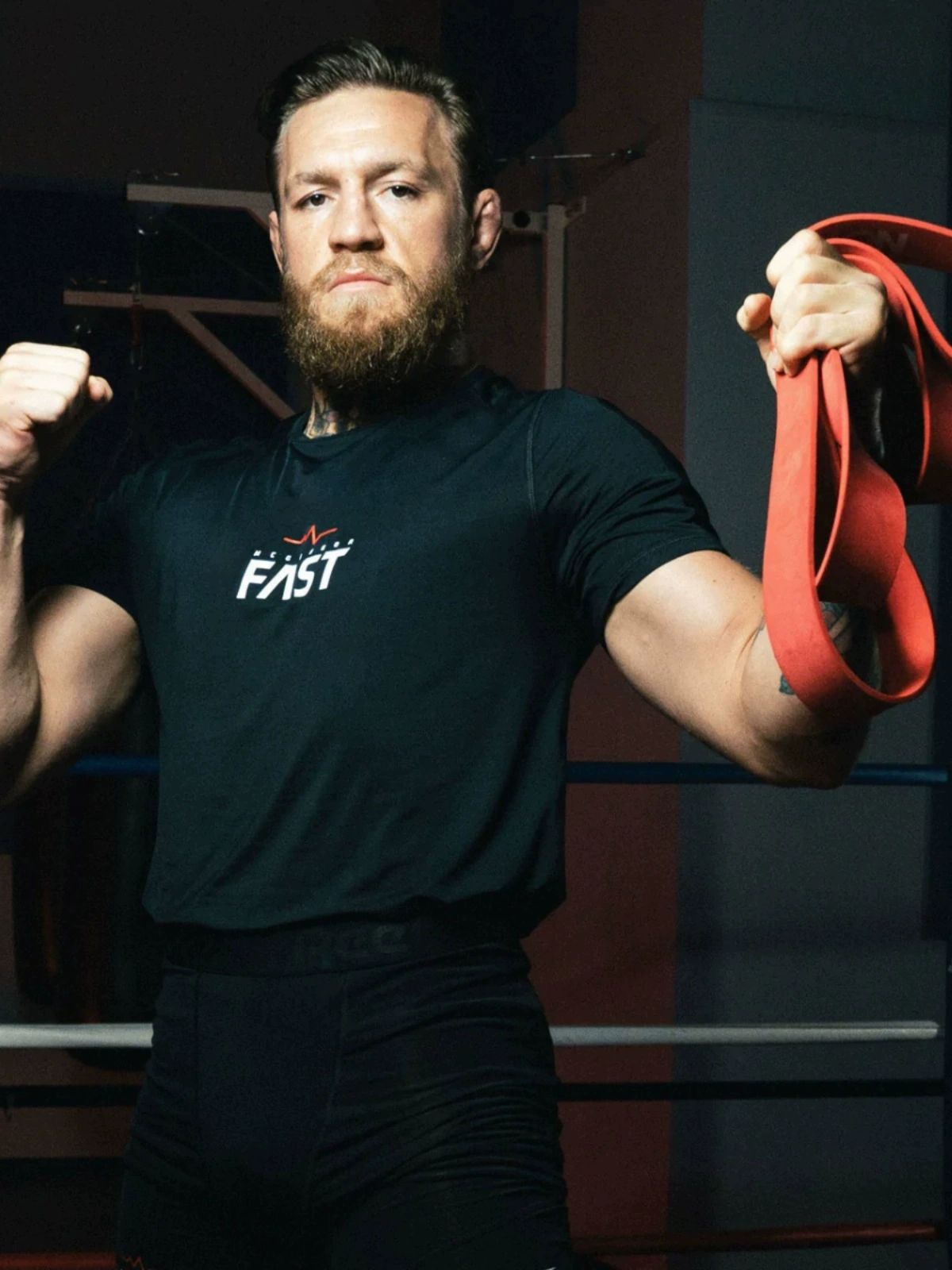 코너 맥그리거 반팔티 fast 블랙 ufc 운동복 남자 격투기 복싱 트레이닝 의상 라운드넥 - 상세 이미지 3