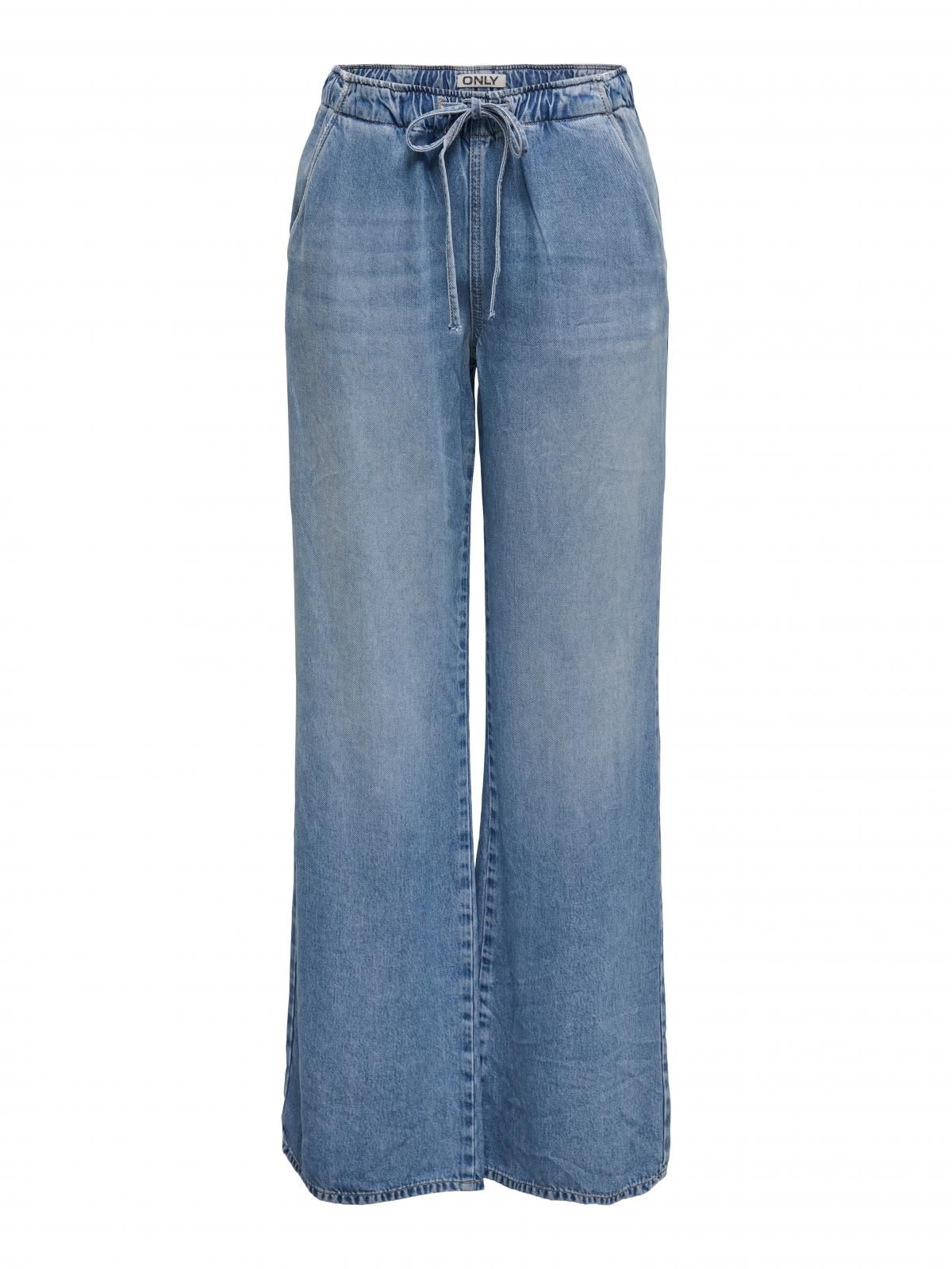 온리 트렌디 하이웨이스트 데님 와이드핏 팬츠 15354309_2116 BLUE / LIGHT BLUE DENIM - 상세 이미지 3