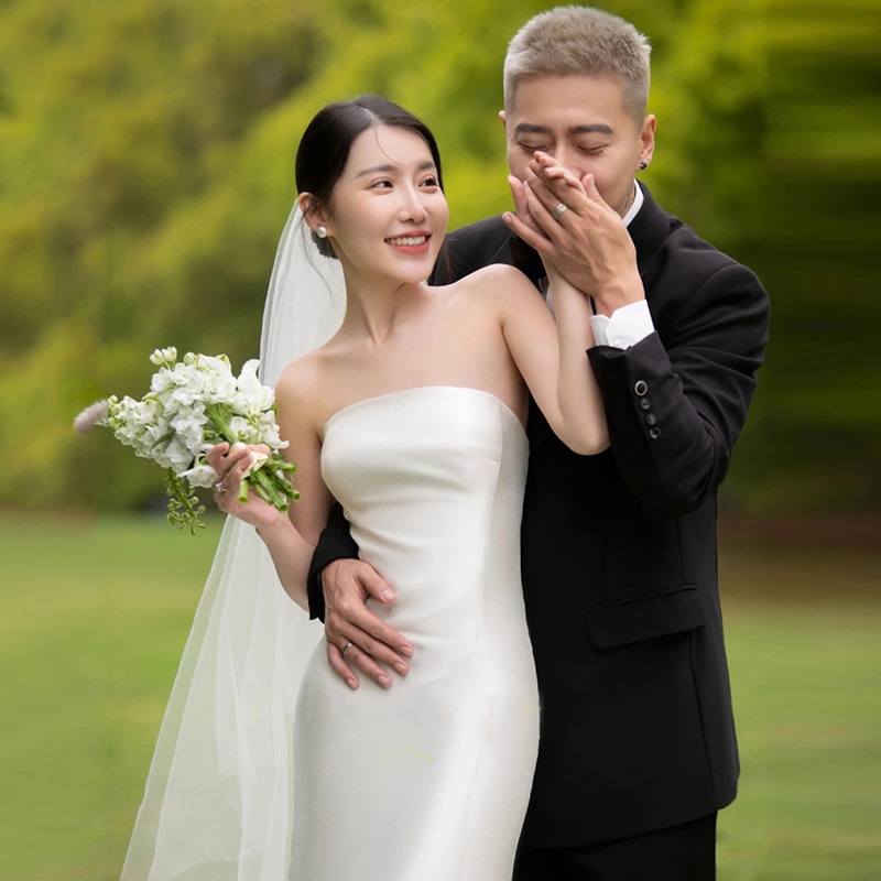 야외스냅드레스 탑드레스 본식웨딩 셀프웨딩 오프숄더 결혼식 스냅촬영 - 상세 이미지 3