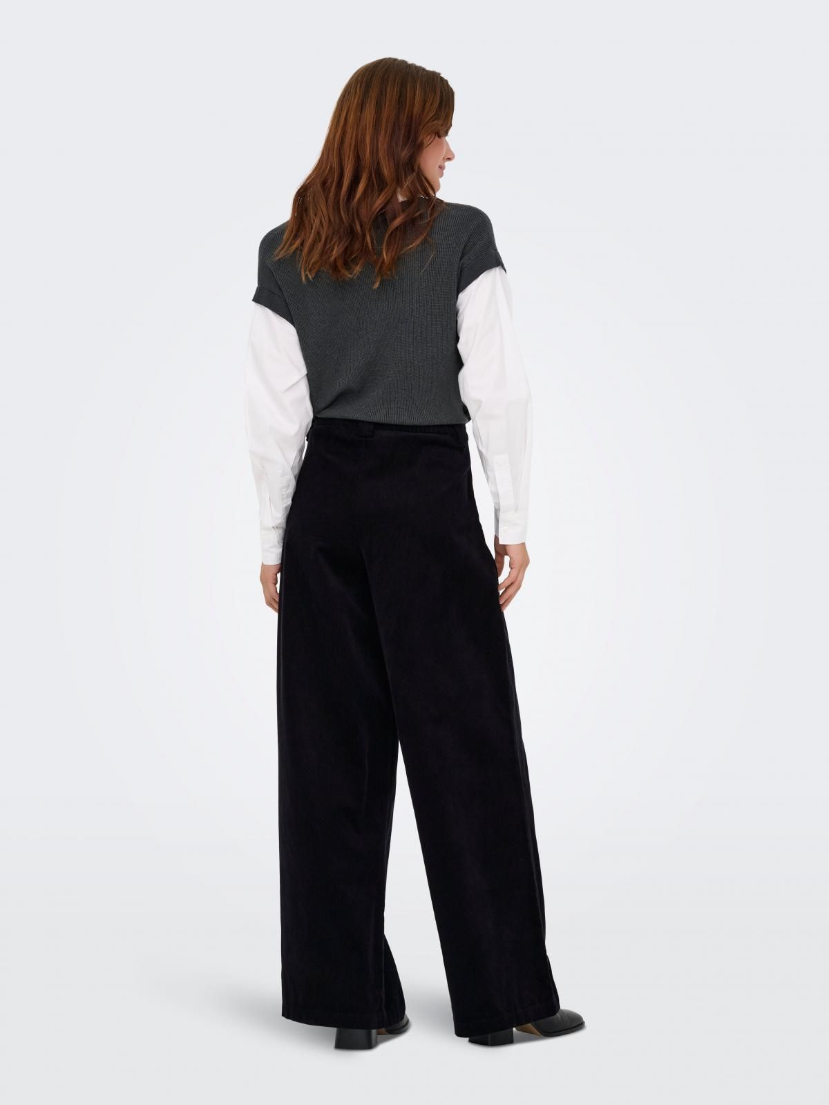 온리 코듀로이 하이웨이스트 와이드 팬츠 블랙 15351309_2161 BLACK / BLACK - 상세 이미지 2
