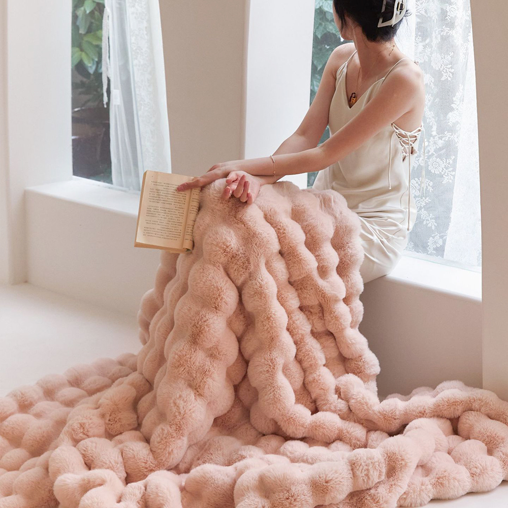 몽루아 이중보온 두꺼운 담요 겨울 소파 이불 블랭킷 극세사 담요 중형