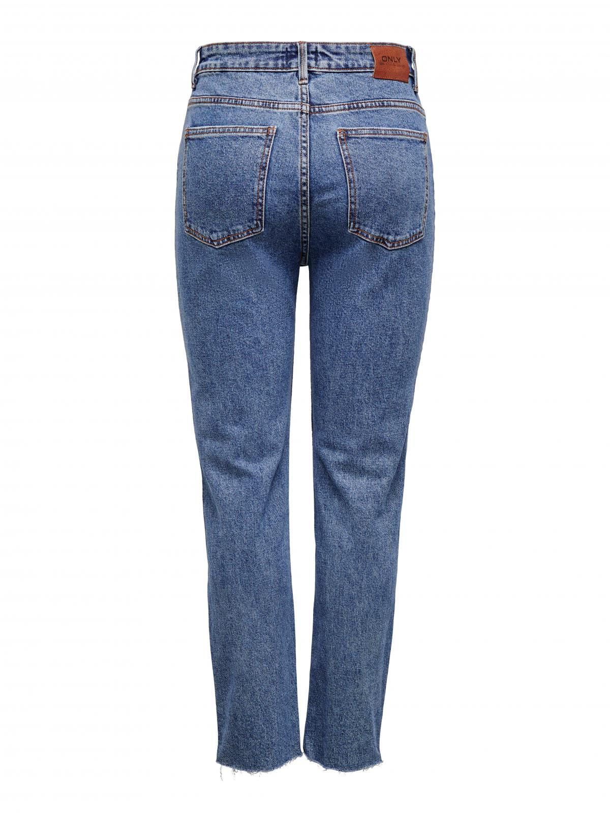 온리 하이웨이스트 데님 스트레이트핏 청바지 15171549_2114 BLUE / DARK BLUE DENIM - 상세 이미지 4