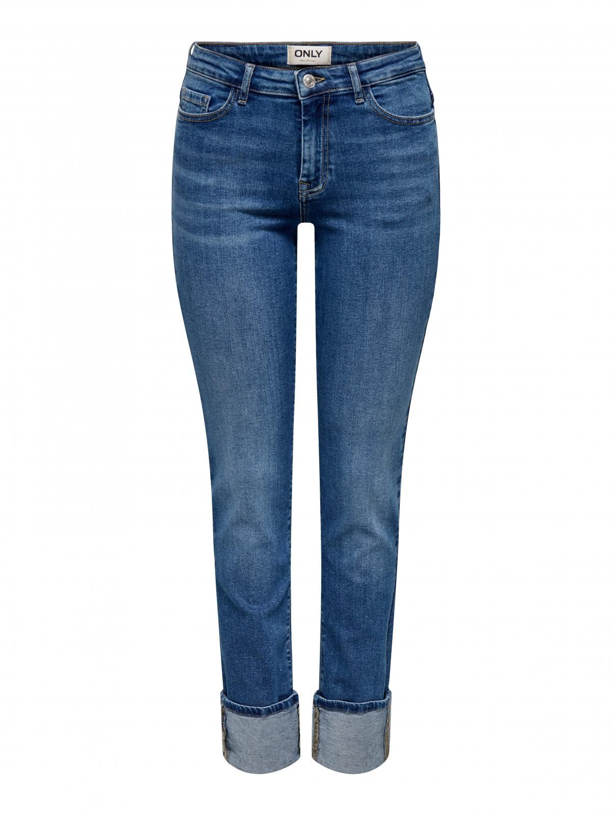 온리 슬림핏 데님 팬츠 페티트 롤업 청바지 15365717_2115 BLUE / MEDIUM BLUE DENIM - 상품 이미지
