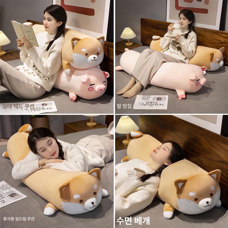 임산부 전용 바디필로우 옆잠 쿠션 수면용 베개 침대용 시바 이누 90cm - 상세 이미지 3