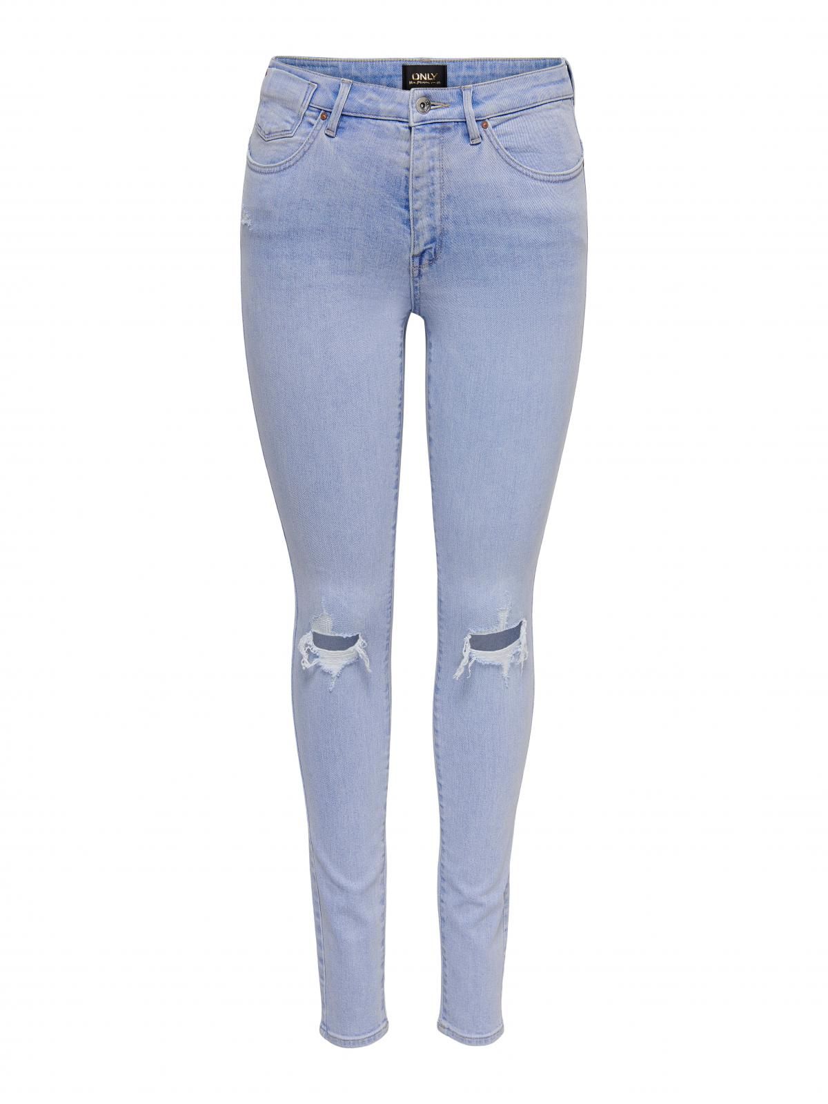 온리 하이웨이스트 디스트로이드 스키니진 15281269_2116 BLUE / LIGHT BLUE DENIM - 상세 이미지 3
