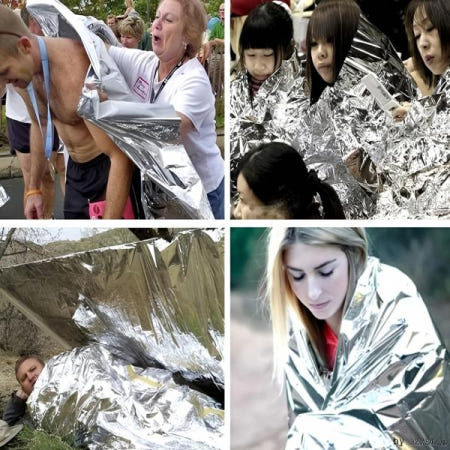 비상용 은박 보온 담요 등산 응급 용 효과 방한 야외 활동 방수 캠핑 용품 포켓 여행