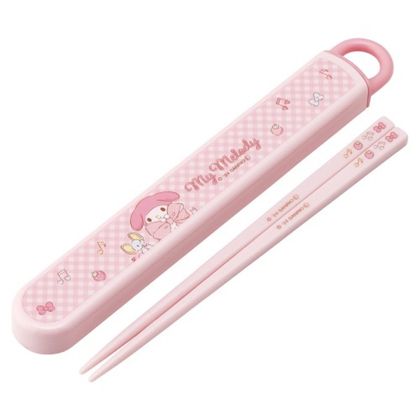 산리오 마이멜로디 빅리본 슬라이드 젓가락세트 16.5cm 캐릭터 식기 - 상품 이미지