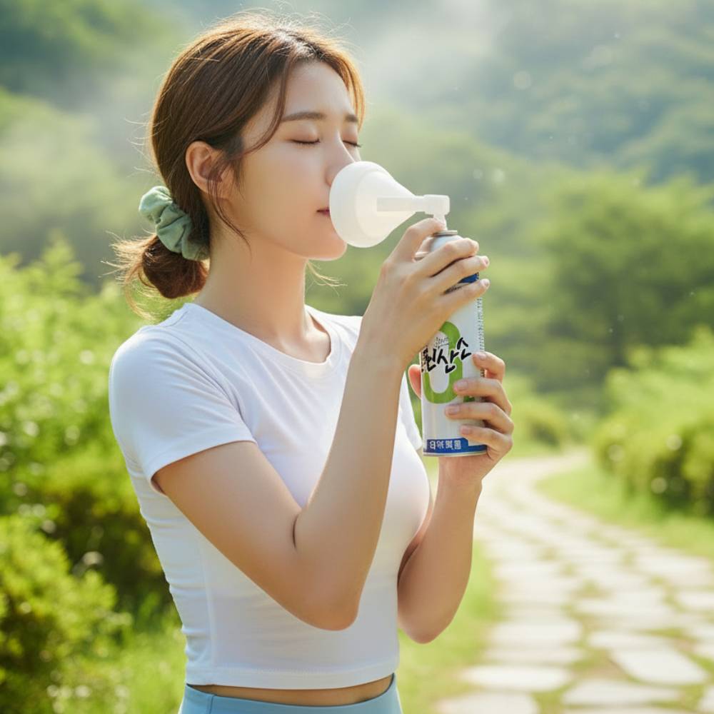 가정용 산소호흡기 휴대용 산소캔 산소통 산소마스크 648ml - 상품 이미지