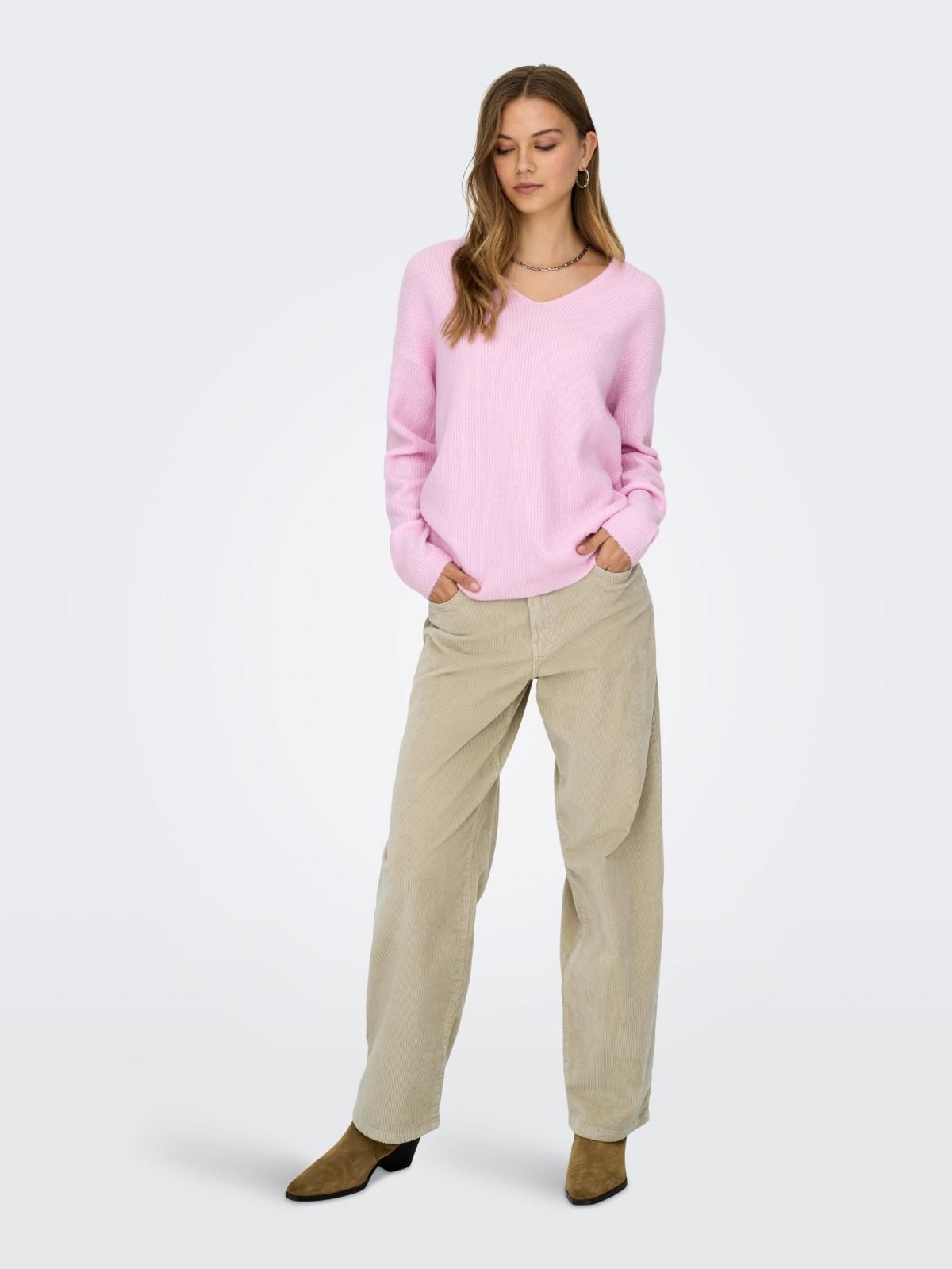 온리 코듀로이 스트레이트핏 팬츠 벨트 15360893_122 GREY / OATMEAL - 상세 이미지 5