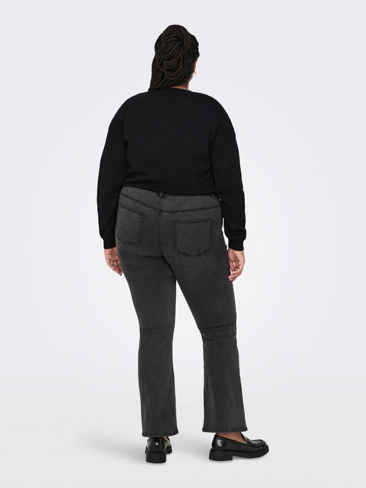 온리 커브핏 하이웨이스트 플레어 데님 진 15344606_2104 GREY / DARK GREY DENIM - 상세 이미지 2