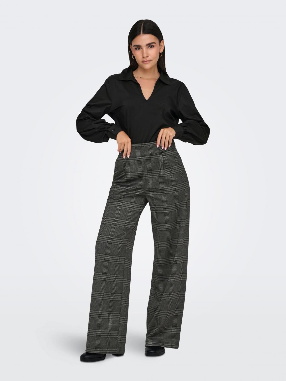 제이디와이 체크 하이웨이스트 와이드 팬츠 15242797_3923_1148163 GREY / GRANITE GREY - 상세 이미지 5