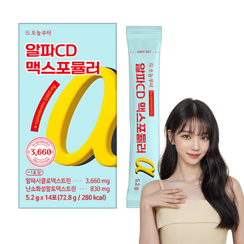 오늘부터 알파CD 맥스포뮬러 난소화성 알파시클로덱스트린 파인애플맛 14포, 1개 - 상품 이미지
