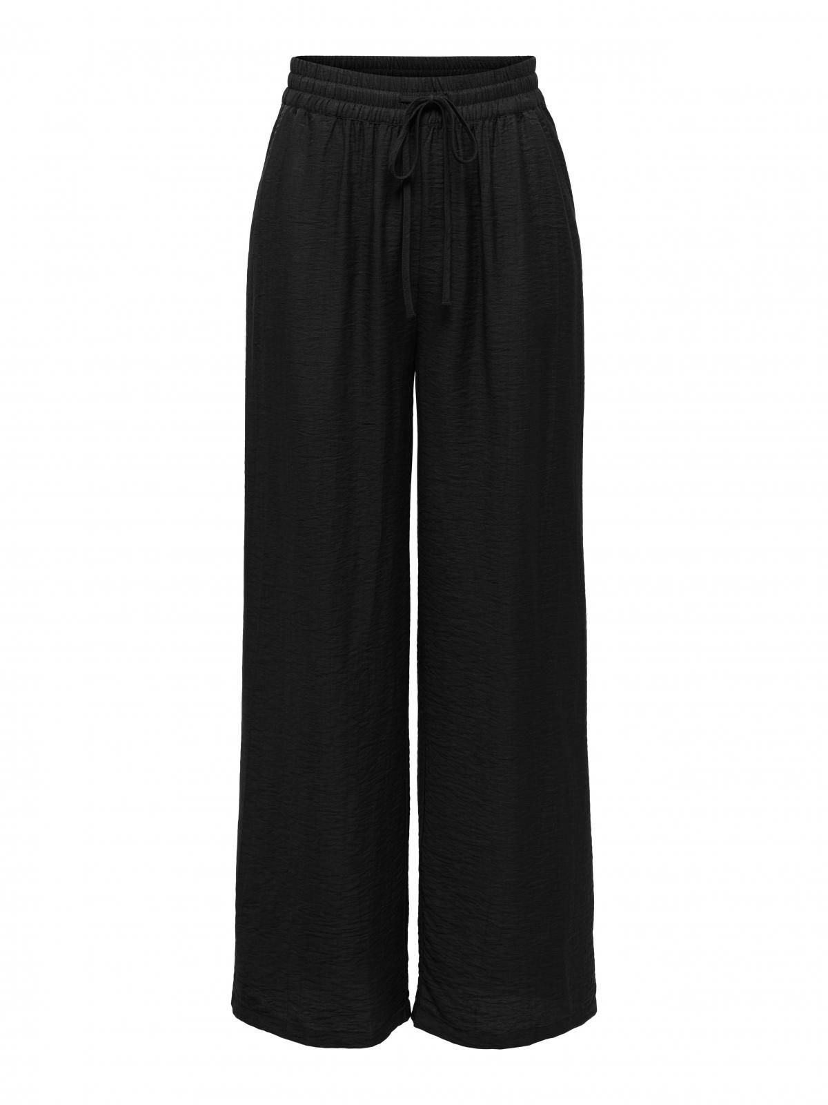 온리 와이드핏 테크니컬 밴딩 슬랙스 팬츠 15367169_2161 BLACK / BLACK - 상세 이미지 3