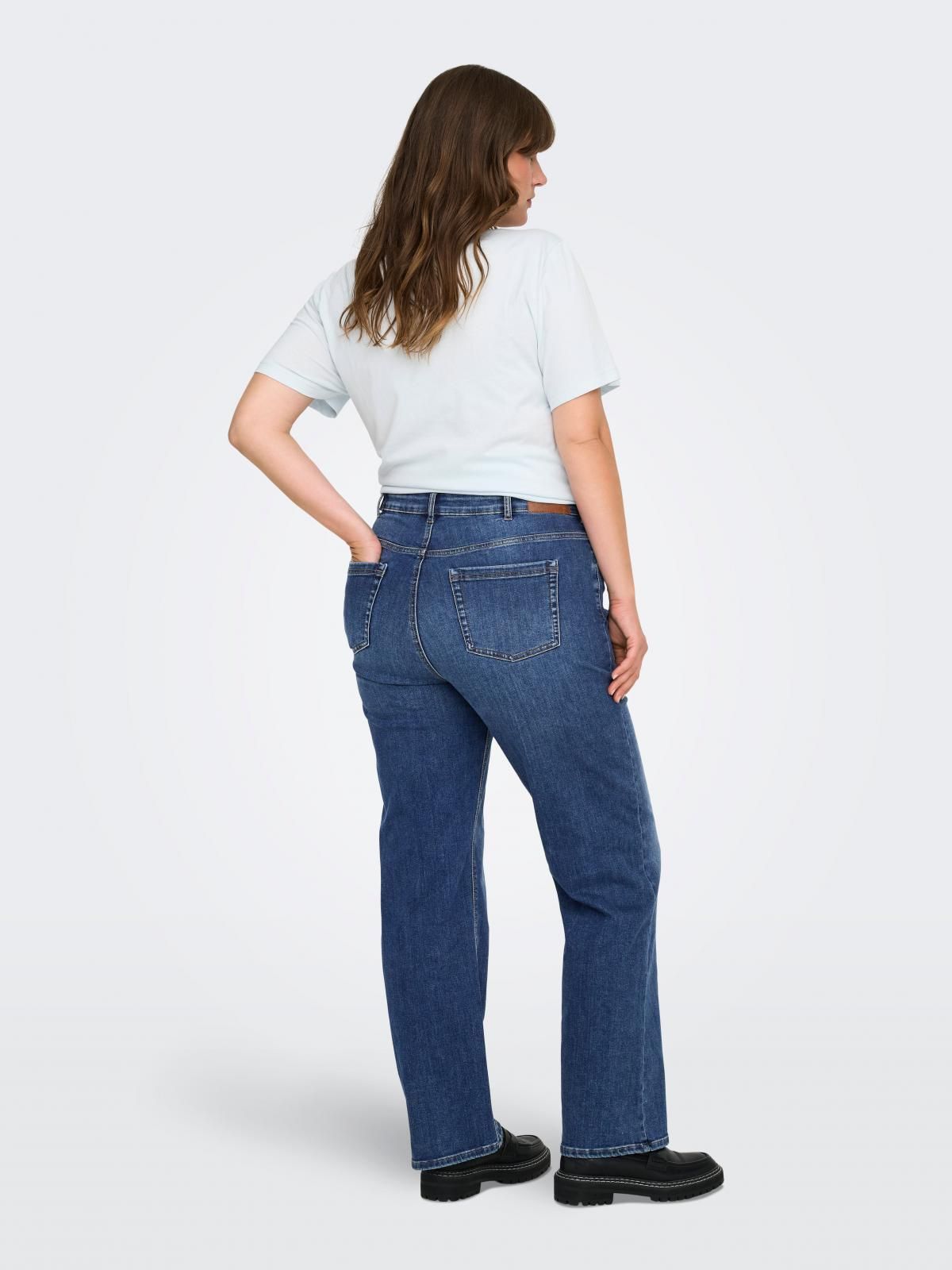 온리 플러스사이즈 스트레이트핏 데님 청바지 15352856_2114 BLUE / DARK BLUE DENIM - 상세 이미지 2