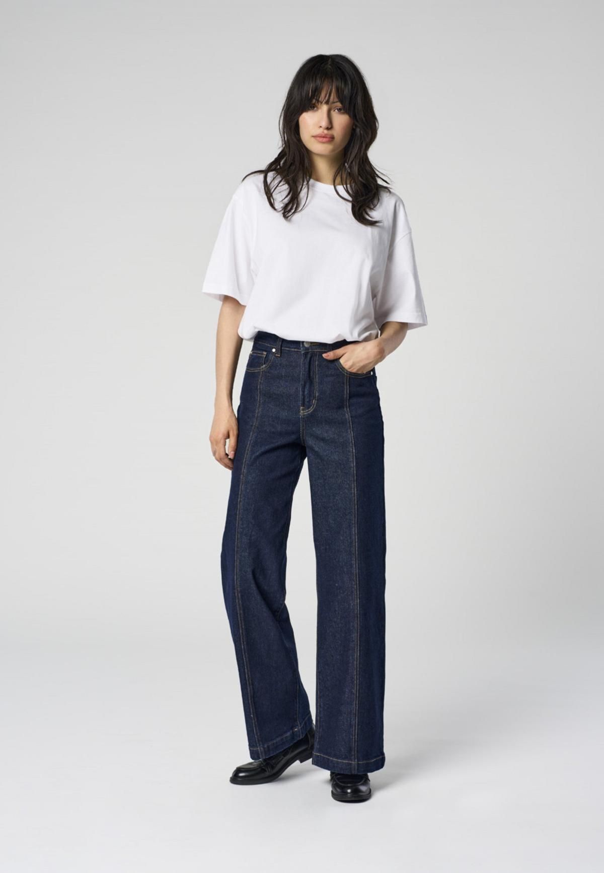 온리 하이웨이스트 와이드핏 데님 팬츠 15298208_2114 WHITE / SIMPLY TAUPE - 상세 이미지 2