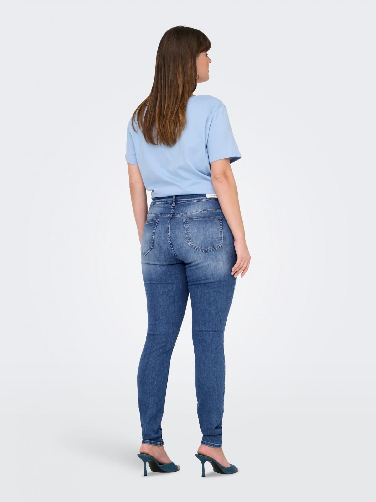 온리 플러스사이즈 데님 스키니핏진 스트레치 15333018_2115 BLUE / MEDIUM BLUE DENIM - 상세 이미지 2