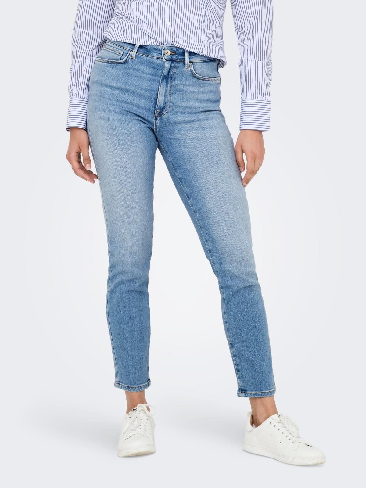 온리 하이웨이스트 스트레이트핏 데님 청바지 15339471_2116 BLUE / LIGHT BLUE DENIM - 상품 이미지