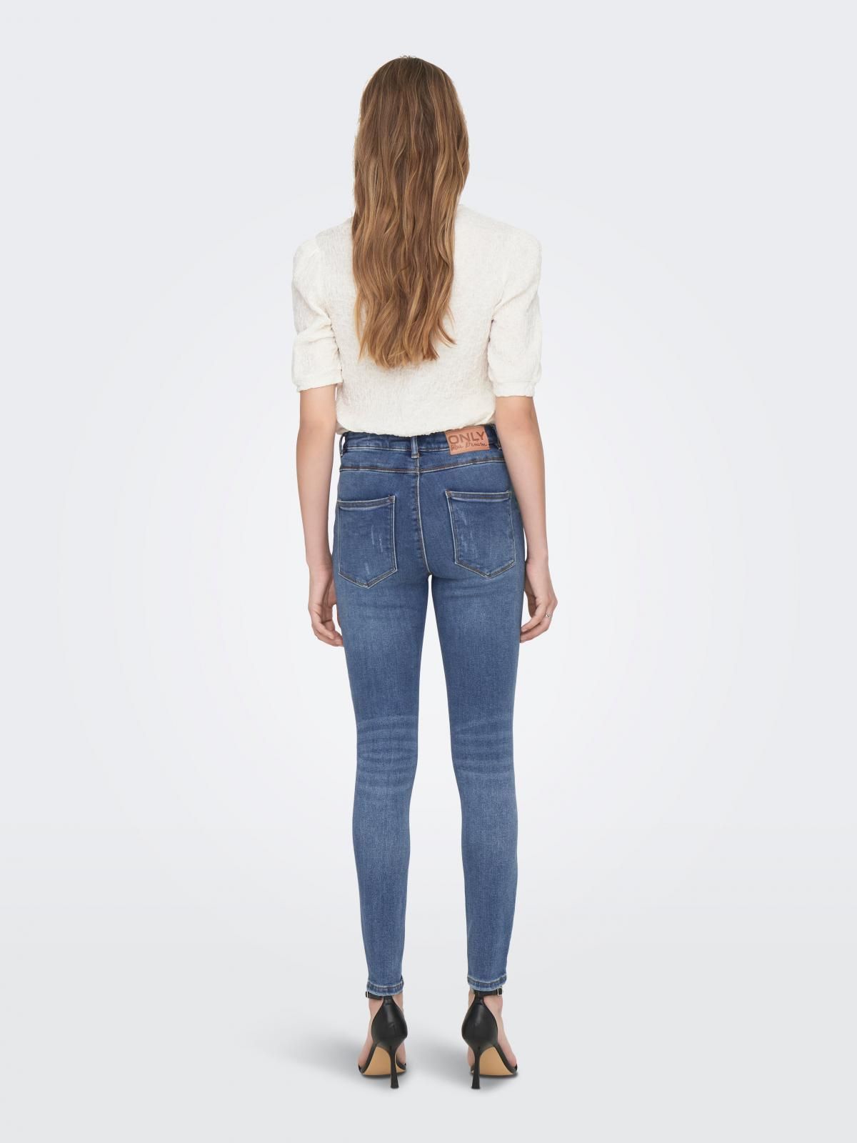 온리 하이웨이스트 데님 스키니핏 진 15195399_2115 BLUE / MEDIUM BLUE DENIM - 상세 이미지 2