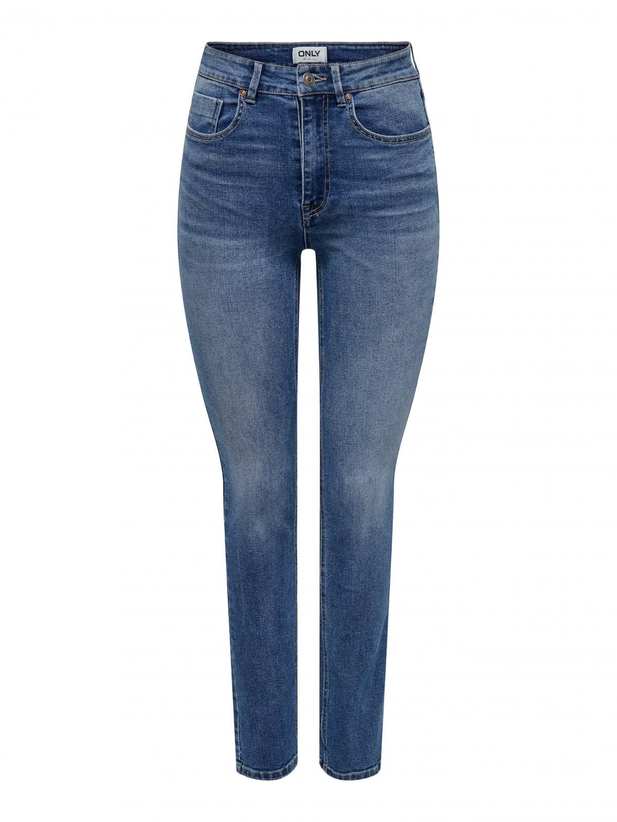 온리 하이웨이스트 슬림핏 데님 청바지 15332173_7024 BLUE / DARK MEDIUM BLUE DENIM - 상세 이미지 3
