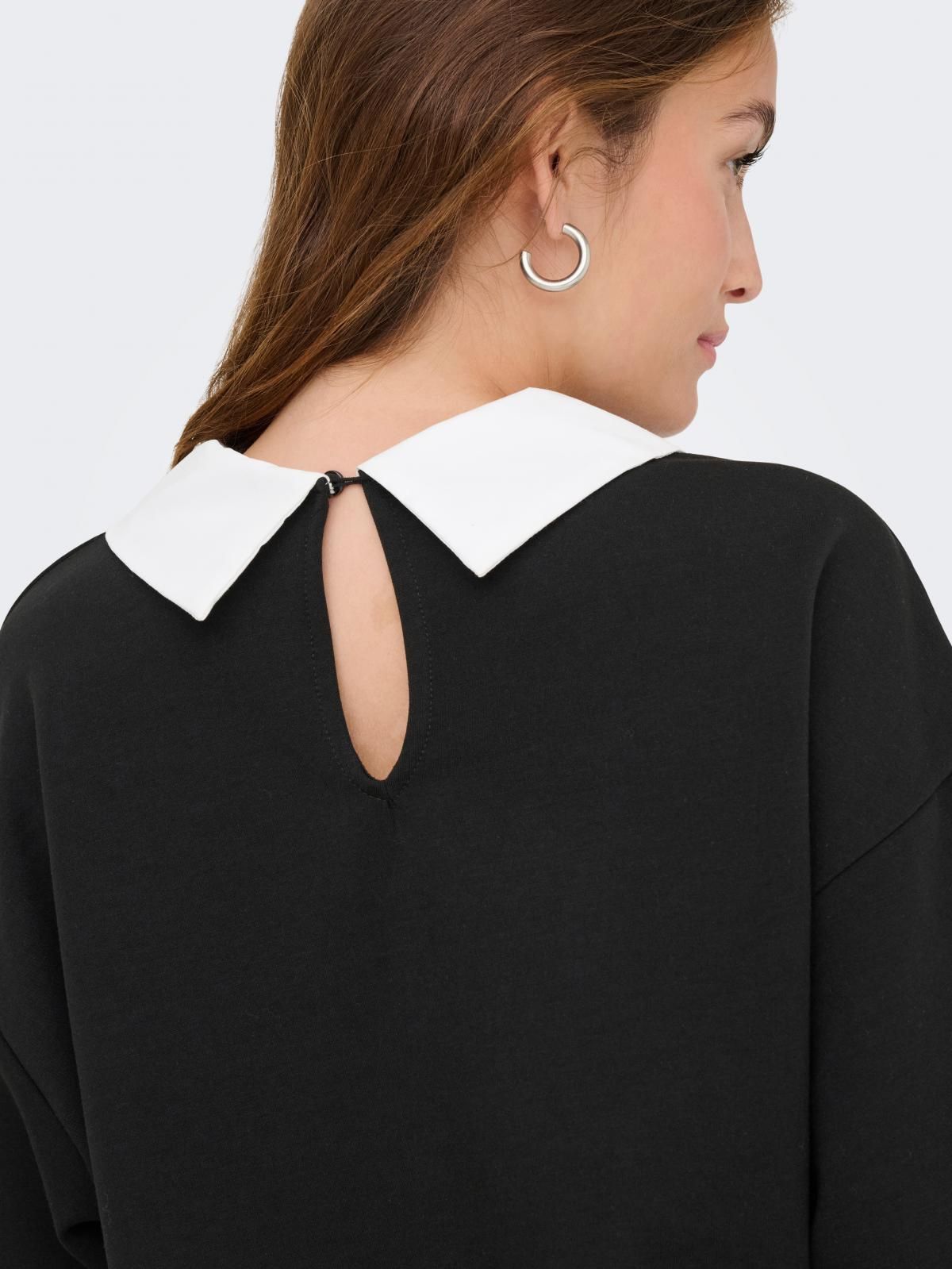 온리 글리터카라 포인트 블랙 맨투맨 15356097_2161_1219883 BLACK / BLACK 이미지 7