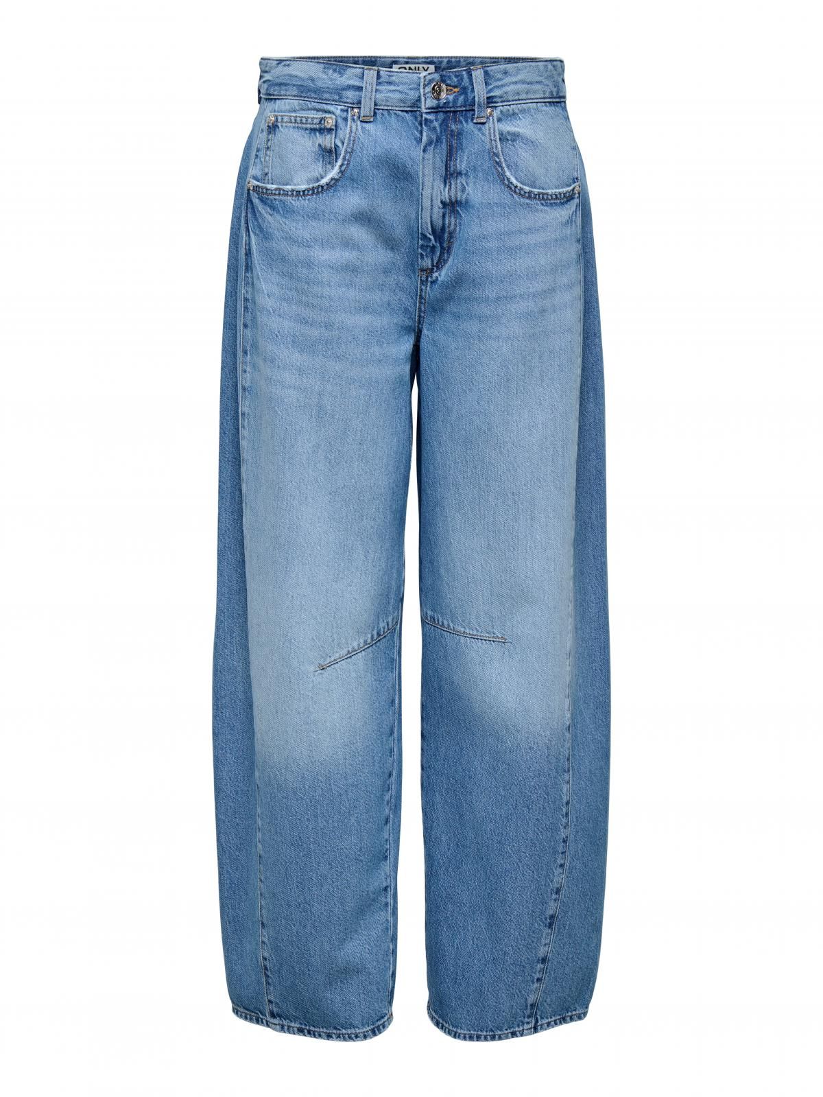 온리 데님 배럴핏 와이드진 미드웨이스트 15357940_2115 BLUE / MEDIUM BLUE DENIM - 상세 이미지 3