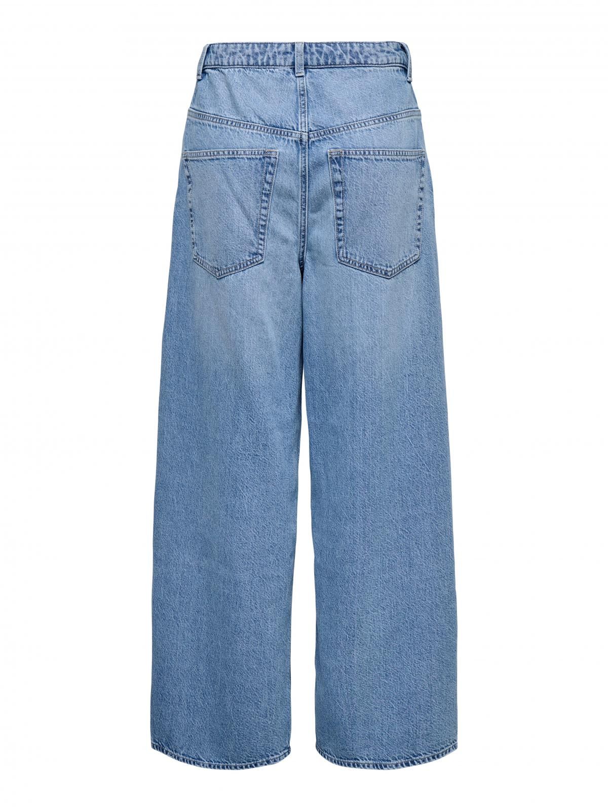 온리 하이웨이스트 와이드핏 데님 배기 청바지 15357952_2116 BLUE / LIGHT BLUE DENIM - 상세 이미지 4