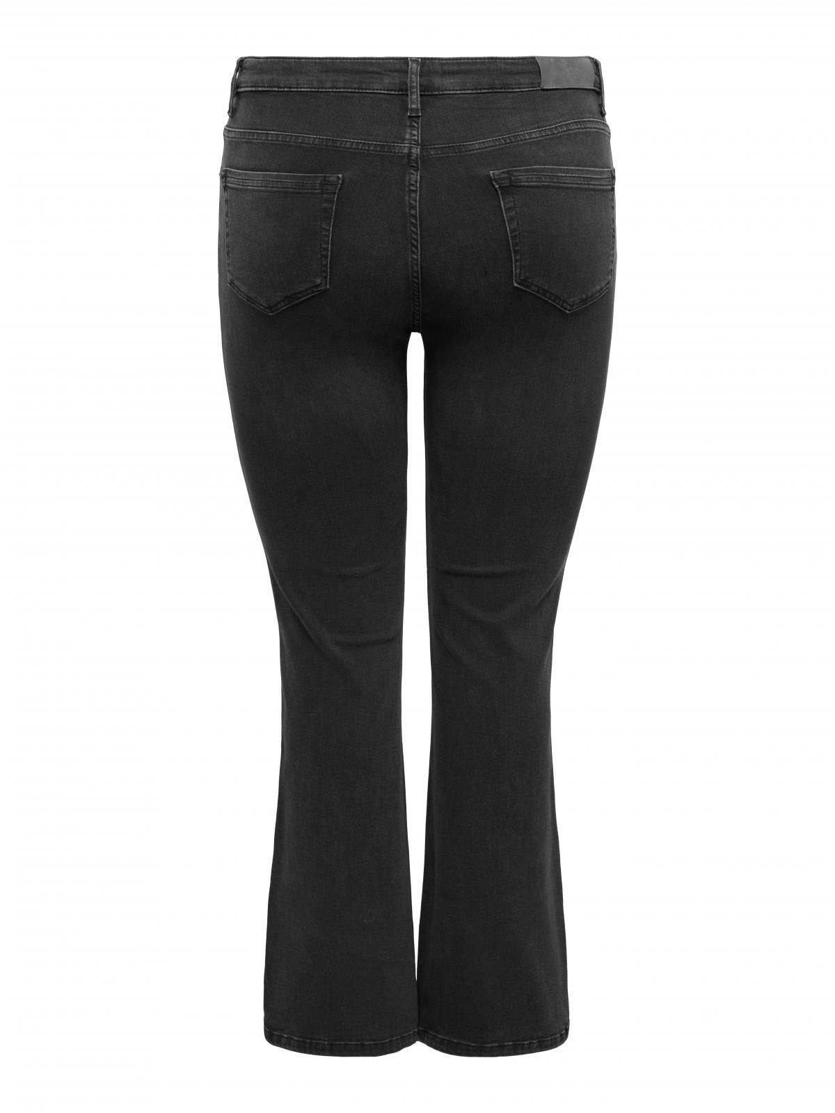 온리 플러스사이즈 플레어핏 흑청 데님 팬츠 15355312_2103 BLACK / BLACK DENIM - 상세 이미지 4