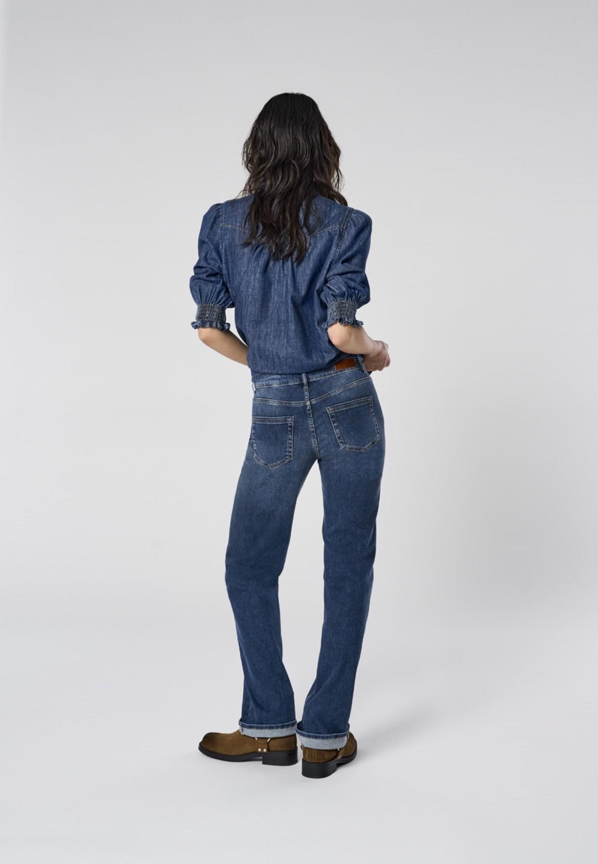 온리 미드웨이스트 스트레이트핏 데님 청바지 15344167_2114 BLUE / DARK BLUE DENIM - 상세 이미지 2